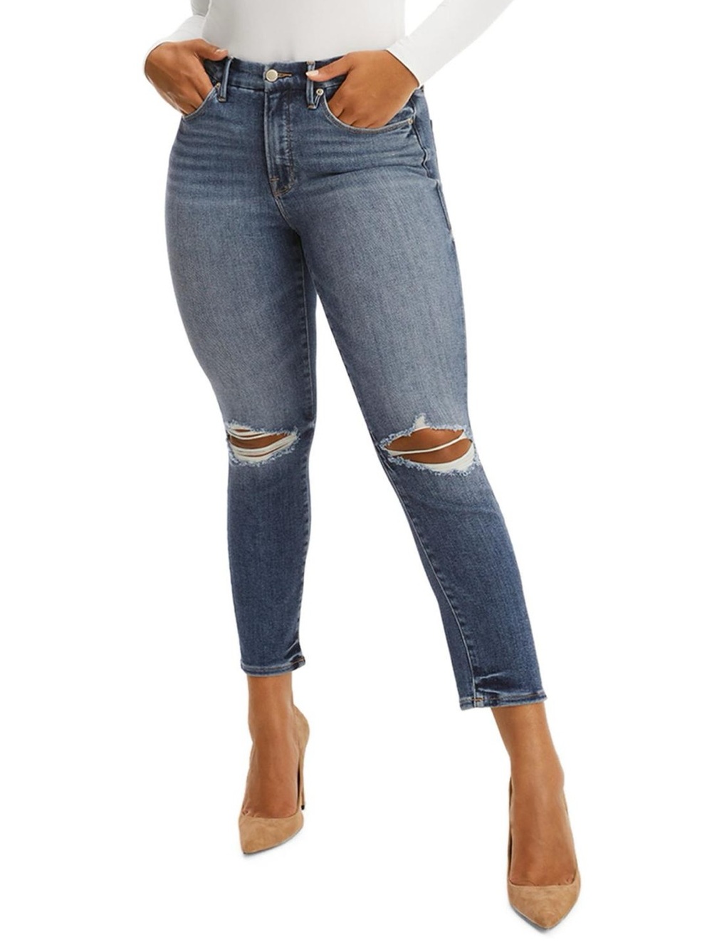 Good American Designer Curve Good Waist Skinny Jeans Women’s Size 14-18